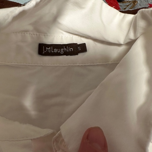 *J. MCLAUGHLIN* White Long Sleeve Button Down Top Size Small - Picture 6 of 7